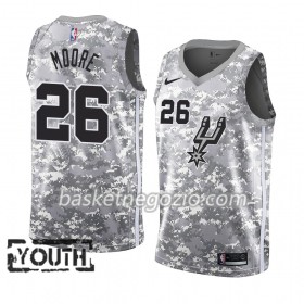 Canotte Bambino San Antonio Spurs Ben Moore 26 2018-19 Nike Grigio Swingman